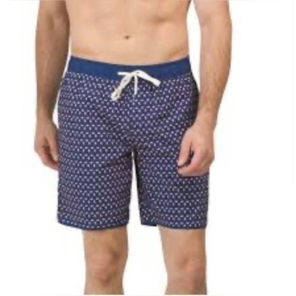 Fair Harbor Navy Anchor Trunk Swim Shorts with lining